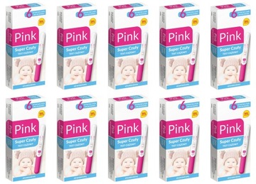 TEST CIĄŻOWY PINK STRUMIENIOWY SUPERCZUŁY 10 szt