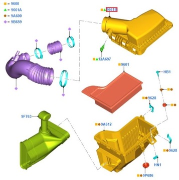 КРЫШКА ВОЗДУШНОГО ФИЛЬТРА MUSTANG 2.3 2015- _ FORD OE 5275257 _ FR3C-9643-AD
