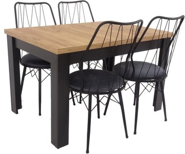 Rozkładany stół 80x120 CRAFT DO SALONU i 4 KRZESŁA