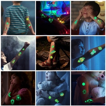 Вашинг -татуировки наклейки сияют в темных русалках 5 листов