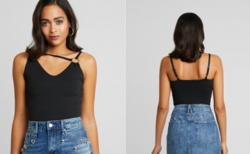 BODY Z RAMIĄCZKAMI CZARNE XS GOOD AMERICAN ZD06