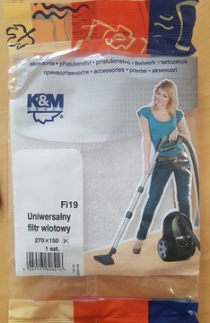 UNIWERSALNY FILTR WLOTOWY DO ODKURZACZA 270X150