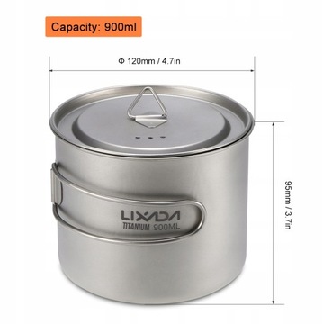 Lixada 900ml Tytanowy kubek do kawy Ultralight