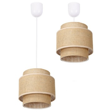 LAMPA WISZĄCA SUFITOWA JUTOWA BOHO ABAŻUR POTRÓJNY