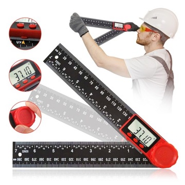 2in1 KĄTOMIERZ ELEKTRONICZNY CYFROWY LCD METALOWY 200mm 360°