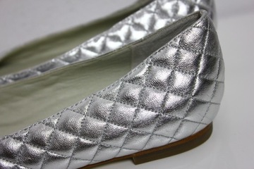 Skórzane baletki Steve Madden 39 silver