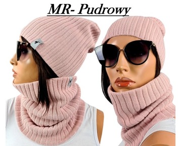 PIĘKNA CZAPKA KOMIN szalik POLSKI Komplet KOLORY PREMIUM JAKOŚĆ