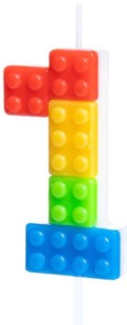 ŚWIECZKA urodzinowa KLOCKI Jak Lego CYFRA 1
