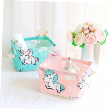 Коробка для макияжа Чехол с единорогом Настольный органайзер Водонепроницаемый розовый