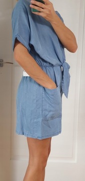 НОВЫЕ ДЖИНСЫ ZARA КОМБИНЕЗОН 36/S С ПУГОВИЦАМИ