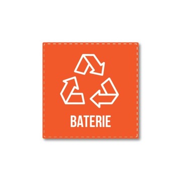 Naklejka recykling BATERIE 20cm