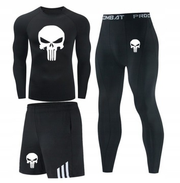 KOSZULKA SPODENKI SPODNIE MMA SIŁOWNIA PUNISHER