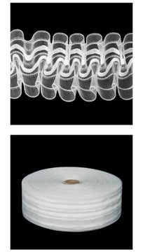 TAŚMA marszcząca żyłkowa transparentna wałek 50m