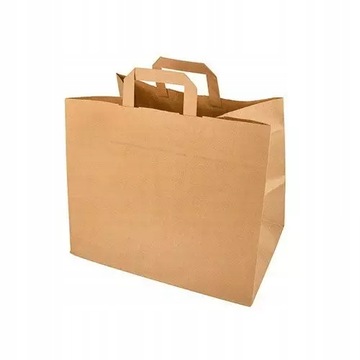 Torba papierowa duża uchwyt 320x160x420mm 100szt.