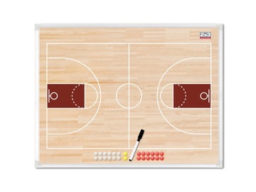 Tablica taktyczna trenerska koszykówka 90x60 cm z pisakiem i magnesami