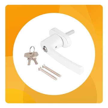 ОКОННАЯ РУЧКА С КЛЮЧОМ И ЗАМКОМ ДЛЯ ОКОН, БЕЛАЯ, 100% АЛЮМИНИЙ, МАССОВАЯ