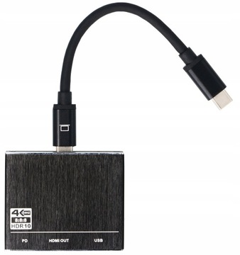 АДАПТЕР 3 в 1 USB-C HDMI 2.0 + USB 3.0 + USB C 4K/60 Гц