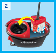 VILEDA SWIVEL MOP Легко отжимать и очищать TURBO
