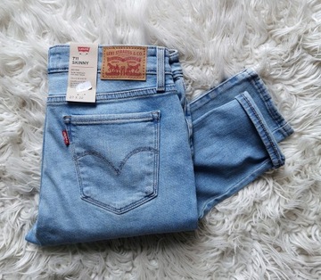 rurki LEVI`S 711 Skinny W25 L32 XS 34 Levis jasne