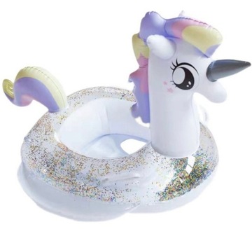 Круг для плавания с сиденьем Unicorn и блестящим матрасом для бассейна и пляжа