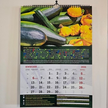 Kalendarz Warzywnika 2026 infouprawa Ogrodnika Terminarz Ścienny spiralny
