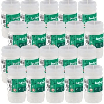 Bolsius Parafinowe Wkłady Do Zniczy 2D 20 Sztuk RP2 całoroczne 11 cm 45h