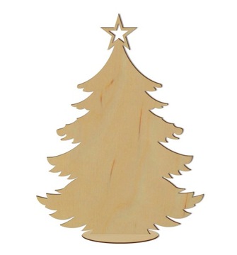 DREWNIANA CHOINKA sklejka Święta ozdoba 15cm ECO szlifowana