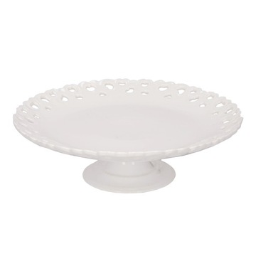 Patera na nóżce zdobiona stojak ciasto tort 26cm
