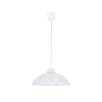 Bronte lampa wisząca 1x60w e27 klosz biały z wzore