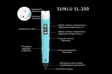 Волшебная 3D-ручка SUNLU SL-200 Синяя
