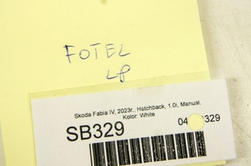 SB329 SKODA FABIA IV 21- SEDADLO LEVÝ PŘEDNÍ EVROPA