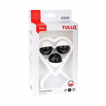 TULLO GRZECHOTKA SERCE BIAŁO-CZARNA KULKI 0+