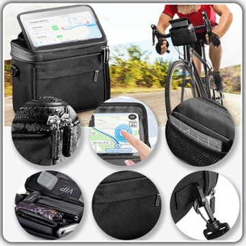 ВЕЛОСИПЕДНАЯ СУМКА С РУЛЕМ САНТЕХНИКА КАРМАН ДЛЯ ТЕЛЕФОНА GPS-НАВИГАЦИЯ