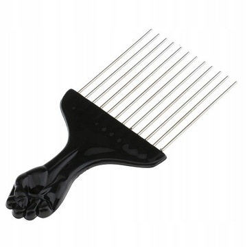 Металлическая расческа Black Fist Afro Pick для