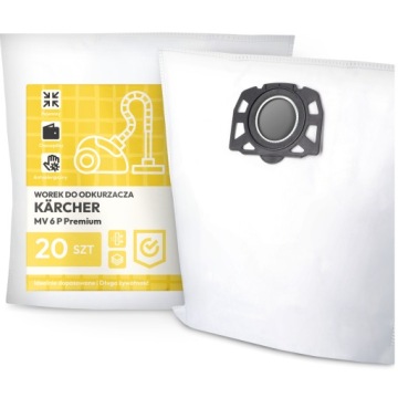 20 x Sáček Do Vysavače Kärcher MV 6 P Premium Syntetický Sáček Sáčky D G9