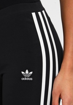 Adidas czarne legginsy z trzema paskami 40