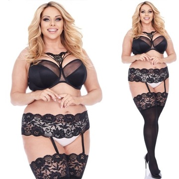 Zmysłowe Strippanty Pończochy SZEROKA KORONKA Podwiązki PLUS SIZE fenome