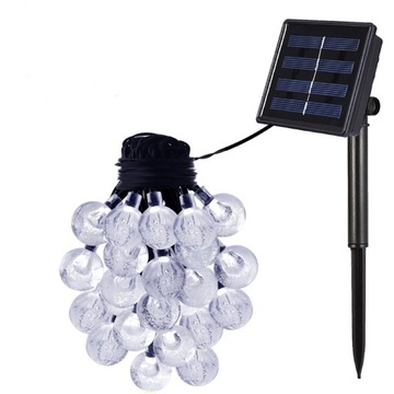 30 LED LAMPKI SOLARNE OGRODOWE WODOODPORNE 6M