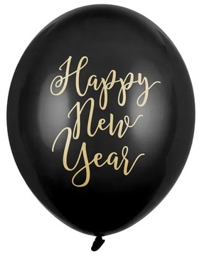 Balony lateksowe Happy New Year Sylwester 6 szt