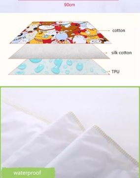 4 Size Baby Changing Mat Cartoon Cotton Waterproof Baby Sheet Changing Pad