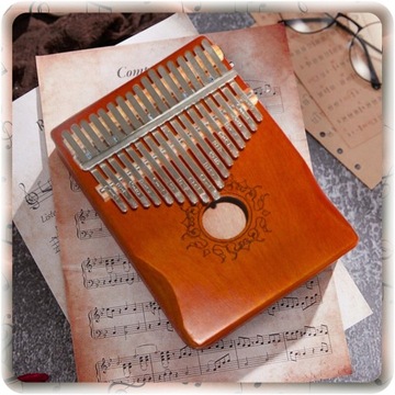 KALIMBA INSTRUMENT PIANINO 17 DREWNIANA AFRYKAŃSKI ZESTAW AKCESORIA + ETUI