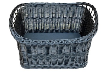 ПРОЧНАЯ ПЛЕТЕНАЯ ДЕРЕВЯННАЯ КОРЗИНА для камина, ЧЕРНАЯ