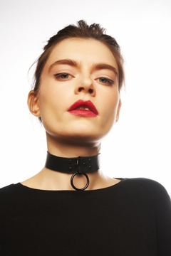 Skórzany naszyjnik z zawieszką Choker obroża
