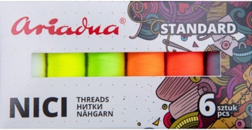 Zestaw nici Ariadna Standard Flash Talia 6 kolorów