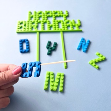 Набор тортов на день рождения с буквами торта в стиле украшений LEGO TOPPER NAME