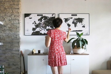 Карта мира - пробка для обозначения СИНИХ путешествий