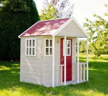 Будиночок садовий дерев'яний з верандою для дітей червоний, Венді Toys M6R
