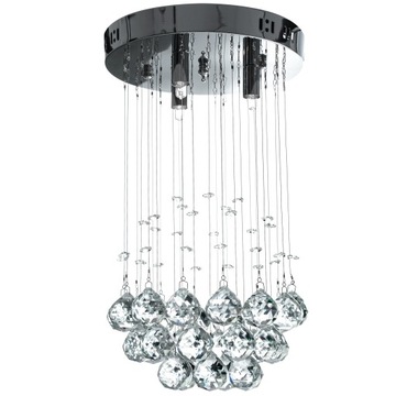 LAMPA KRYSZTAŁOWA SUFITOWA PLAFON CHROM SREBRNY