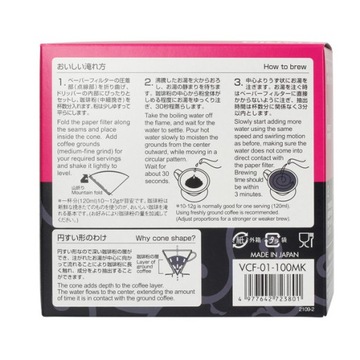 HARIO FILTRY PAPIEROWE DO DRIPA BRĄZ v60-01 100szt KARTON