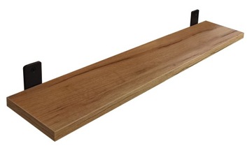 PÓŁKA ŚCIENNA WISZĄCA TYPU LOFT - INDUSTRIALNA 80 cm DĄB CRAFT ZŁOTY